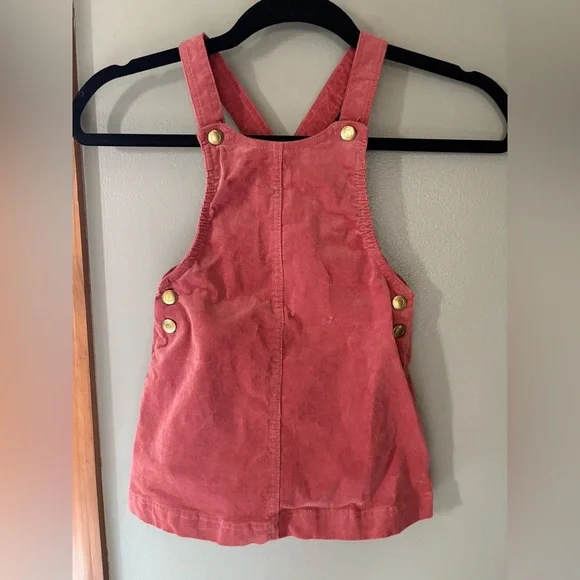 Pink Girls Tahari Corduroy Overalls with Gold Buttons - Picture 1 of 5